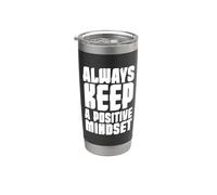 Mindset Positivity Art Inspirador Mente Motivacional Cita Vaso térmico de acero inoxidable de doble pared