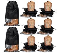 Mindsoft 20 bolsas de zapatos para viajes, funda protectora de zapatos grande con ventana visible para empacar botas, no tejidas con cuerda para bolsa de almacenamiento, organizadores de zapatos