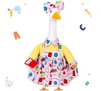 Mindsoft 4 piezas de traje de ganso de regreso a clases, ropa de ganso para porche, decoración de disfraces para césped, jardín, patio, aula, decoración artística al aire libre (estilos de cuaderno de