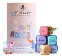 Mindzen 's smART Dados Juego de dibujo y pintura para niños y adolescentes | Actividad/kit de arte y manualidades hilarantemente divertido | Juego de 9 dados para despertar la creatividad sin fin para