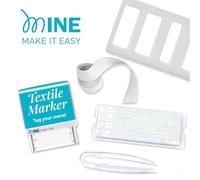 Mine Stamp Marcador para Ropa y Objetos Smart | Kit Completo con Etiquetas y Cinta Termoadhesiva | Sello Personalizable para Adultos y Niños | Resistente a Lavados