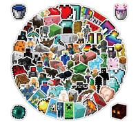 Minec_raft - 102 calcomanías de vinilo impermeable My World Game para laptop, guitarra, botella de agua