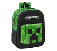 MINECRAFT 3D - Mochila de Guardería 3D, Adaptable a Carro, Fácil Limpieza, Ideal para Niños de Diferentes Edades, Cómoda y Versátil, Calidad y Resistencia, 22x10x27 cm