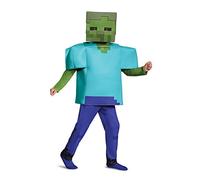 Minecraft 67684L - Disfraz de zombi de lujo S (4-6 años), azul, 109-126 cm , color/modelo surtido