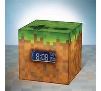 Paladone Reloj Despertador Bloque de Césped Minecraft - Reloj Oficial Que Reproduce Música, Decoración para Gamers