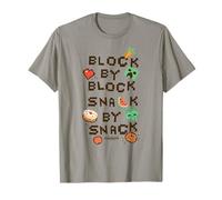 Minecraft Block by Block Snack by Snack Classic Game Icons Camiseta
