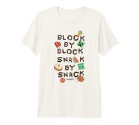 Minecraft Block by Block Snack by Snack Classic Game Icons Camiseta Premium