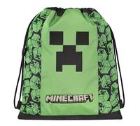 Minecraft - Bolsa con cordón oficial Minecraft, con correas antiasfixia, parte trasera de malla, bolsillo con cremallera, ideal para gimnasio, escuela, viajes, merienda, idea de regalo para niños, 33