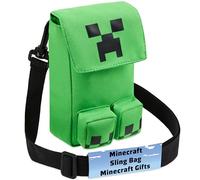 Minecraft Bolso Bandolera Niño y Adolescente con Correa Ajustable, Creeper Bolsos Movil Viajes, Deporte, Gamer Regalos (Verde Creeper 2)