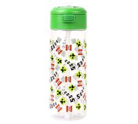 Minecraft - Botella de agua de plástico con pajita - Green SSS - Botella de agua para niños de videojuegos - 700 ml - Regalos Mercancía oficial