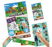 Minecraft by Bladez Toyz - Juego de calcomanías con más de 50 pegatinas, 1 paquete, calcomanías para niños, diversión creativa para niños, perfecto para bolsas de fiesta y regalos, incluye tarjetas de