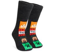 Minecraft Calcetines Antideslizantes Niño y Adolescente, Creeper Calcetines Pantuflas Divertidos Invierno, Regalos Gamer (Multi)