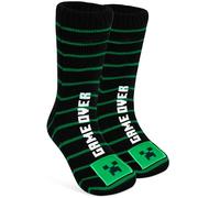 Minecraft Calcetines Antideslizantes Niño y Adolescente, Creeper Calcetines Pantuflas Divertidos Invierno, Regalos Gamer (Verde/Negro)