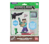 Minecraft - Calcomanías adhesivas para ventana con licencia oficial, decoración de jugadores y regalos para niños y niñas, accesorio reutilizable para juegos de Overworld, acentos para aula o