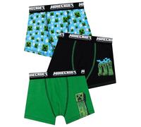 Minecraft Calzoncillos Niño Paquete De 3, Boxer Niño Creeper, Calzoncillos Algodon Ninos, Multicolor 8-9 años
