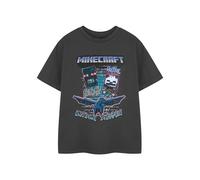 Minecraft Camiseta gráfica para niños con tema de videojuegos, personajes, cuello redondo, manga corta, camiseta de ajuste holgado, 13-14 años