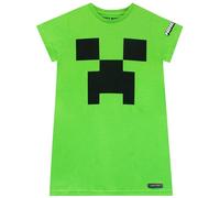 Minecraft Camisón, Pijama Gaming, Camisón para Niñas, Verde 11-12 Años