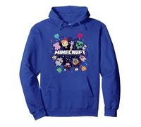 Minecraft Chibi Mobs Party Celebration Logo Sudadera con Capucha, Unisex para Adultos, Azul Real, M