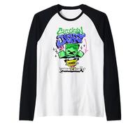 Minecraft Chicken Jockey Graffiti Style Lettering & Art Camiseta Manga Raglan