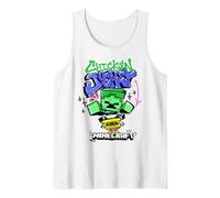 Minecraft Chicken Jockey Graffiti Style Lettering & Art Camiseta sin Mangas