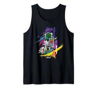 Minecraft Chicken Jockey Mob Paint Brush Strokes Background Camiseta sin Mangas