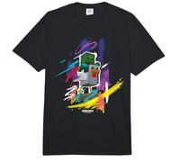 Minecraft Chicken Jockey Mob Paint Brush Strokes Background Comfort Colors Adult Heavyweight T-Shirt