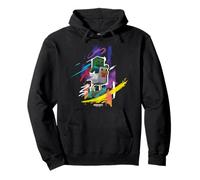 Minecraft Chicken Jockey Mob Paint Brush Strokes Background Sudadera con Capucha