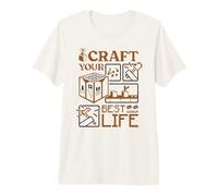 Minecraft Craft Your Best Life Crafting Table Classic Tools Camiseta Premium