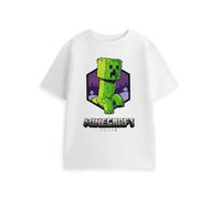 Minecraft Creeper - Camiseta de manga corta blanca | Camiseta gráfica clásica para niños | Ropa casual y eventos de juegos | Camiseta de cuello redondo, blanco, 11-12 años