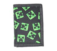 Minecraft Creeper - Cartera de Nailon con Tres Pliegues, Multicolor, Verde, M, Gamer Casual