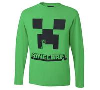 Minecraft Creeper Chicken Jockey - Camiseta oficial de manga larga unisex para niños, color negro, verde, 8 años