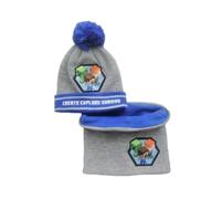Minecraft Conjunto de invierno gorro y bufanda (azul, 52), azul