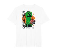 Minecraft Creeper Explosion TNT Poster Camiseta, Hombre Tallas Grandes, Blanco, 6X Alto