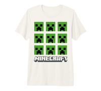 Minecraft Creeper Face 3X3 Grid Camiseta Premium