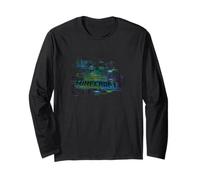 Minecraft Creeper Head Vintage Glitch Logo Manga Larga