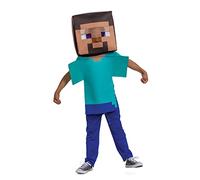 Minecraft Disfraz de Steve para niños, disfraz oficial adaptable y cabeza, Niño Talla Pequeña (4-6)