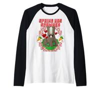 Minecraft Easter Spring Has Spawned Bunny Rabbit and Carrots Camiseta Manga Raglan