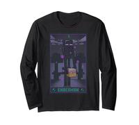 Minecraft Enderman Tarot Manga Larga, Unisex para Adultos, Negro, XXL