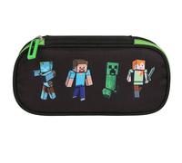 Minecraft Estuche Escolar COMPARTIMENTADO sin Material para Aficionado A LOS Juegos, bolsita con Solapa, para NIÑO (Minecraft Compartimentado)