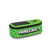 Minecraft - Estuche Escolar Oficial Minecraft, Ideal para Guardar papelería, con Bolsillo con Cremallera, Separador Interior con Trabillas elásticas, 22 x 8 x 11 cm