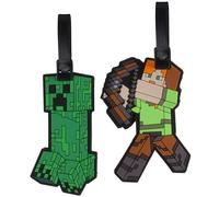 Minecraft - Etiquetas de silicona para equipaje, juego de 2 para bolsos, maletas y viajes