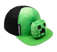 Minecraft Gorra de Béisbol Creeper Sombreros para el Sol con Peluche Desmontable Correa Ajustable Regalos para Niños (Verde/Negro)