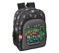 MINECRAFT GRAFFITI - Mochila Escolar Infantil Animada, Mochila Niño, Mochila Infantil, Adaptable a Carro, Ideal para Niños en Edad Escolar, Cómoda y Versátil, Calidad y Resistencia, 26x11x34 cm