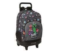 MINECRAFT GRAFFITI - Mochila Grande con Ruedas, Compacta, Extraíble, Ideal para Niños de Diferentes Edades, Cómoda y Versátil, Calidad y Resistencia, 33x22x45 cm