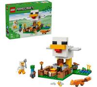 LEGO Minecraft La Granja de Gallinas - Granja de Juguete con Minifiguras del Fan del Pollo, Zombi Bebé y Figura de Zorro - Regalo Gamer para Niños y Niñas de 7+ Años - 21585