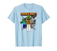 Minecraft Group Shot Halloween Enemies Attack Camiseta, Hombre, Azul Bebé, 3XL