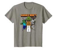 Minecraft Group Shot Halloween Enemies Attack Camiseta, Niños, Pizarra, 8 años