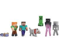 Minecraft - Juego de 7 figuras de acción, Pack World Builder, colección de personajes a escala de 8,3 cm, incluye Steve, Ari, Enderman y Más