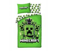 Minecraft: Juego de funda nórdica de algodón 140 x 200 cm + funda de almohada 70 x 90 cm