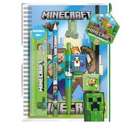 Minecraft - Juego de Papelería de Bumper A5 Classic (Talla Única) (Azul, Verde)